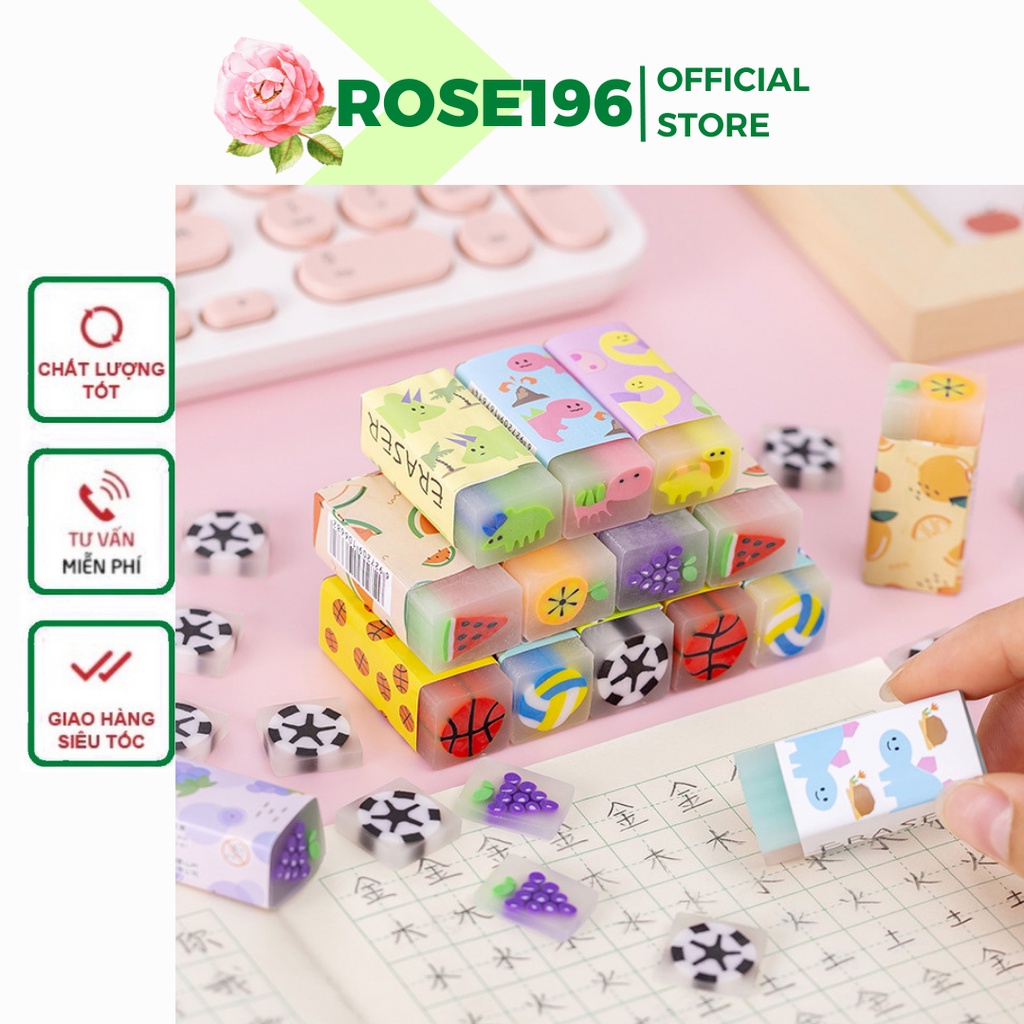 Tẩy bút chì ROSE196, gôm tẩy mềm 2B, 4B nhiều mẫu để chọn