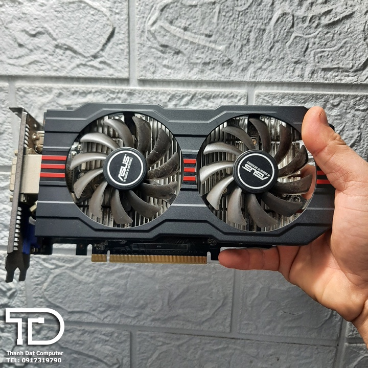 Card màn hình Asus GTX 750ti 2GB D5 128bit bản 2 fan - VGA chơi game ASUS GTX750TI 2GD5