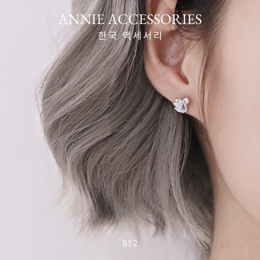 Bông tai thiên bạc đính đá cao cấp phong cách thanh lịch thời trang ANNIE - B32