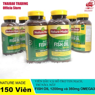 [MẪU MỚI] Dầu cá Omega 3 Nature Made Fish oil 1200mg - hộp 150 viên
