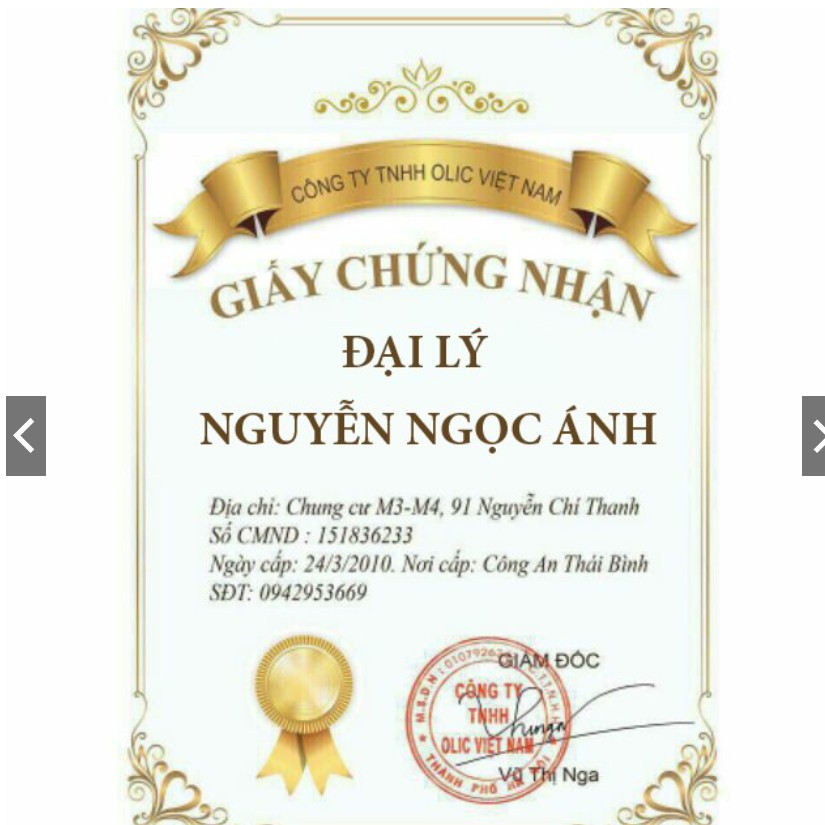 Hàng chính hãng - Huyết Thanh Truyền Trắng - Serum 7 Day Olic