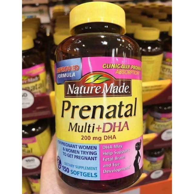 Vitamin tổng hợp Prenatal Mutil DHA 150v Mỹ (mẫu mới)