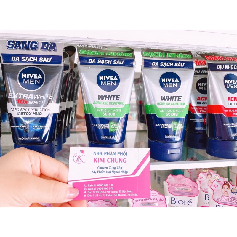 Sữa rửa mặt Nivea Men tuýp lớn 100g (Sáng da, sạch nhờn, giảm mụn)