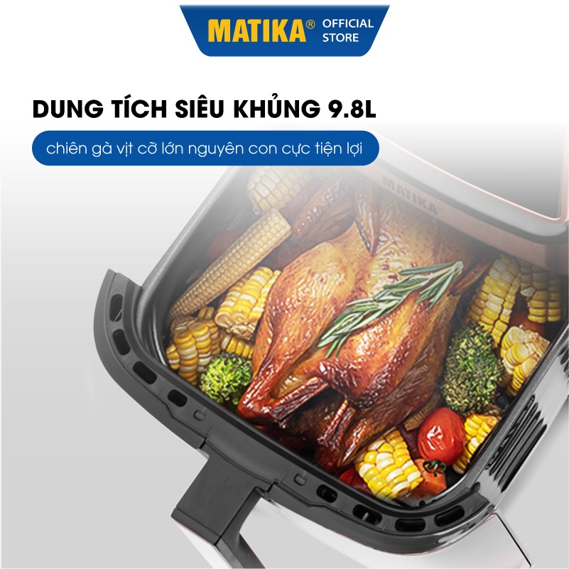 [Mã BMBAU300 giảm 10% đơn 499K] Nồi Chiên Không Dầu Điện Tử MATIKA 9.8L 1800W MTK9198