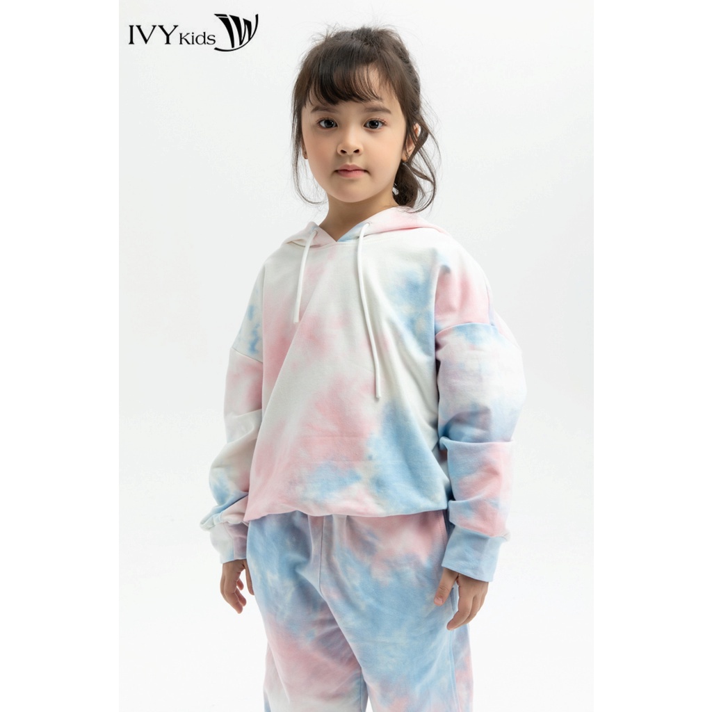 [NHẬP WABRTL5 GIẢM 10% TỐI ĐA 50K ĐH 250K ]Áo hoodie loang màu bé gái IVY moda MS 59G1185