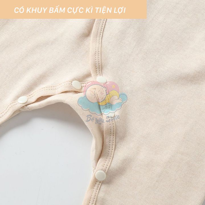 Bộ body cho bé sơ sinh dài tay được làm từ sợi bông tự nhiên mềm mịn (Body dài tai cho bé trai, bé gái)