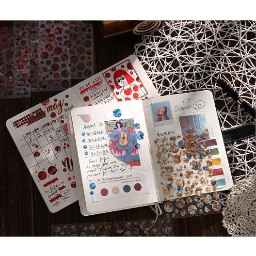 Bộ 3 tờ sticker chấm tròn