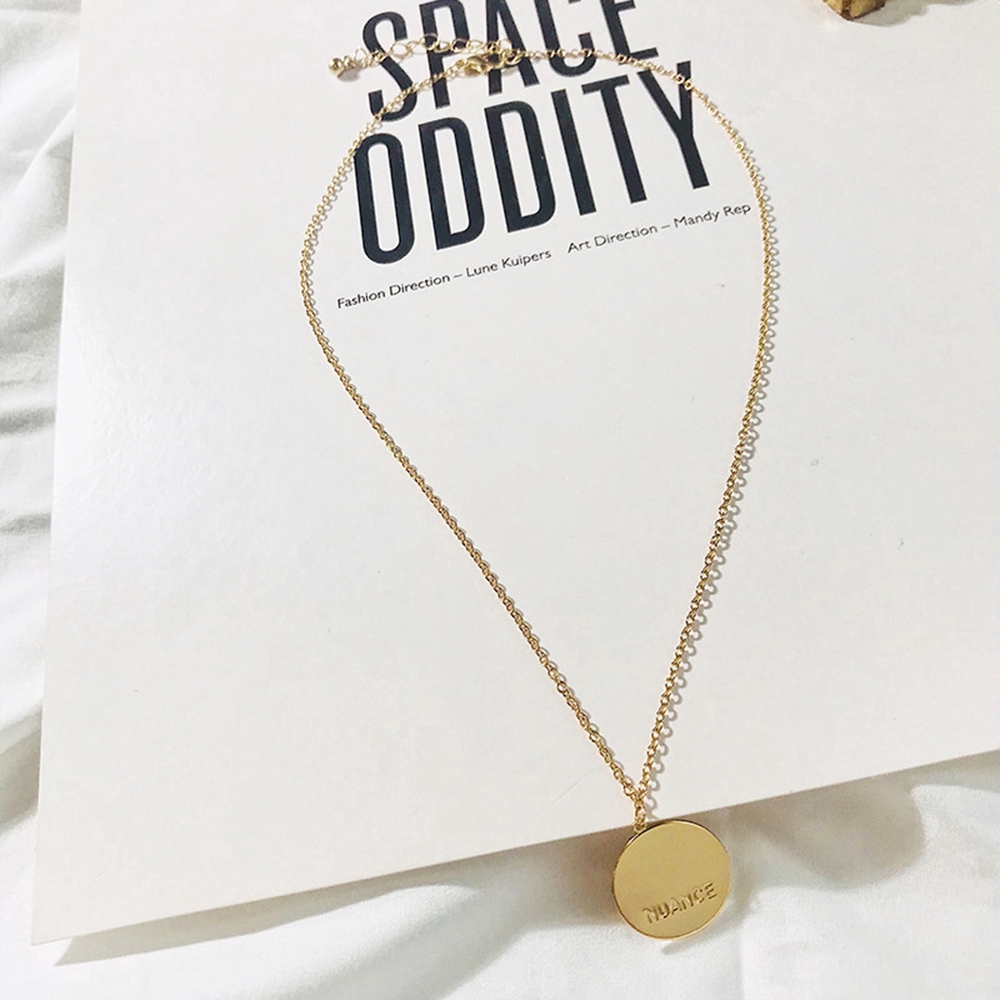 Simple Temperament Multi-layer Coin Three-layer Necklace Metal Round Neck Necklace Ins Clavicle Chain