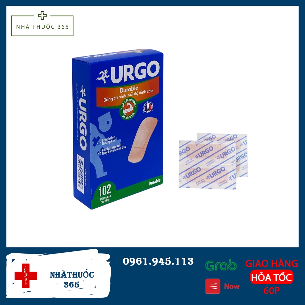Băng cá nhân Urgo Durable 102 miếng/hộp