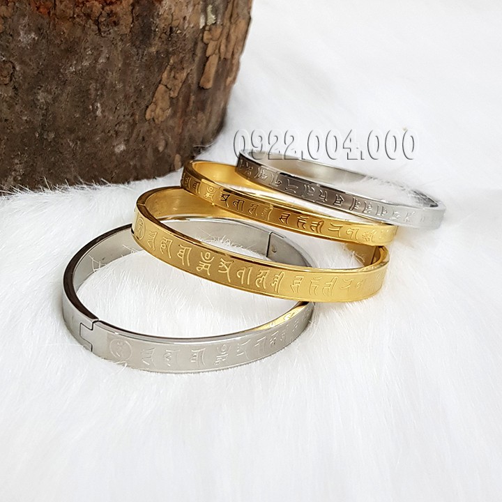 Vòng tay nam ovan chạm khắc chú anmani bát minh hồng.