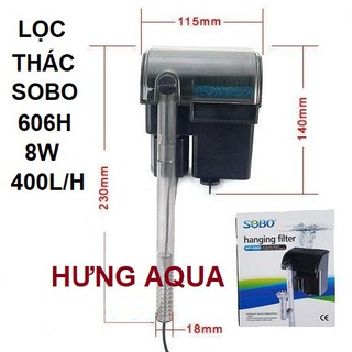 Lọc thác bể cá - lọc thác bể cá mini - lọc treo mini SOBO WP 303H 5W, 606H 8W, 607H 12W Jeneca XP-03 XP-06 (hàng cty)