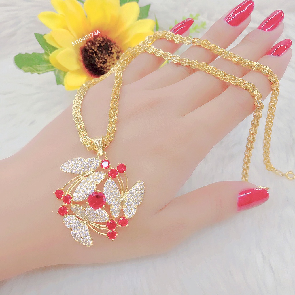 Mặt dây chuyền nữ UHA mạ vàng 18K kiểu dáng sang trọng M1045174
