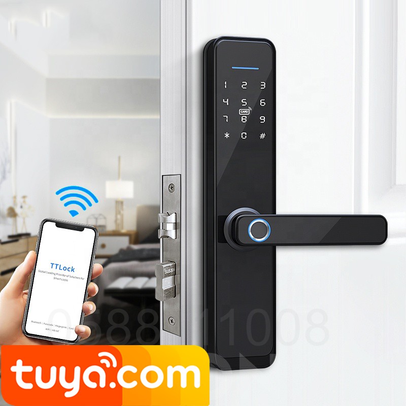 Khóa vân tay thông minh Tuya S7 + bổ xung chốt cơ an toàn