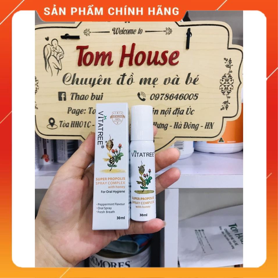 Chai Xịt Keo Ong hỗ trợ ho Vitatree 25ml mẫu mới 2022 chính hãng Úc #Tomstore19