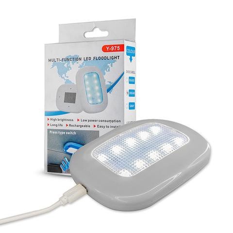 Đèn Led trần Ô tô đa năng có kèm dây sạc qua cổng usb 2W, DC 10 ~ 30V, 12x9cm ( màu trắng)