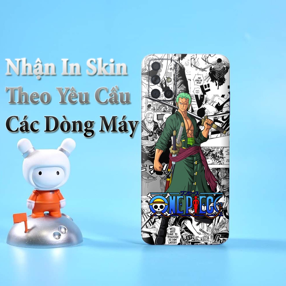 Miếng Dán Skin Điện Thoại In Hình Zoro One Piece Cho Iphone 6/ 7/ 8/ X/ XS/ 11/ 11 Pro Max Và Các Dòng Máy Android