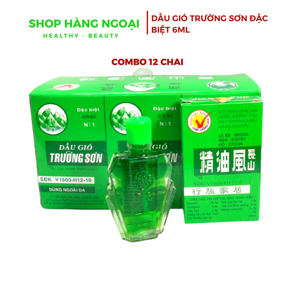 12 chai dầu gió Trường Sơn 6ml