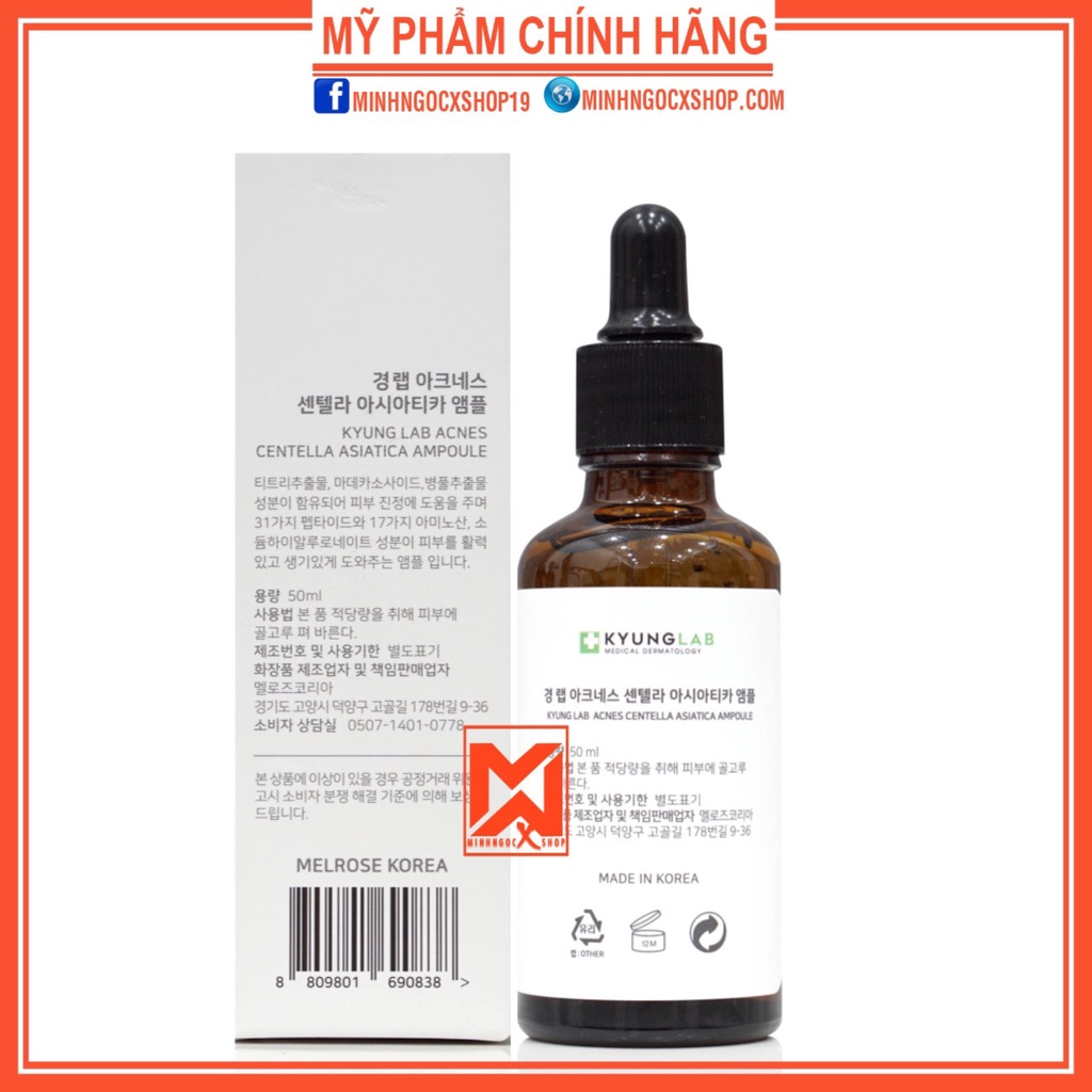 Tinh chất serum giảm mụn, ngừa mụn KYUNG LAB ACNES CENTELLA ASIATICA AMPOULE 50ml