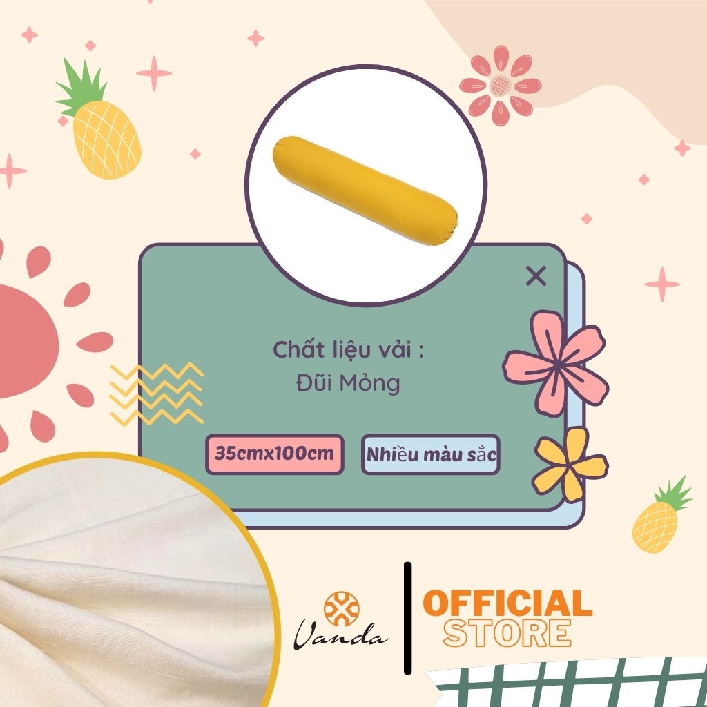 Vỏ Gối Ôm Đũi Nhăn Mỏng Trơn Thoáng Mát Kích Thước 35cmx100cm | BigBuy360 - bigbuy360.vn