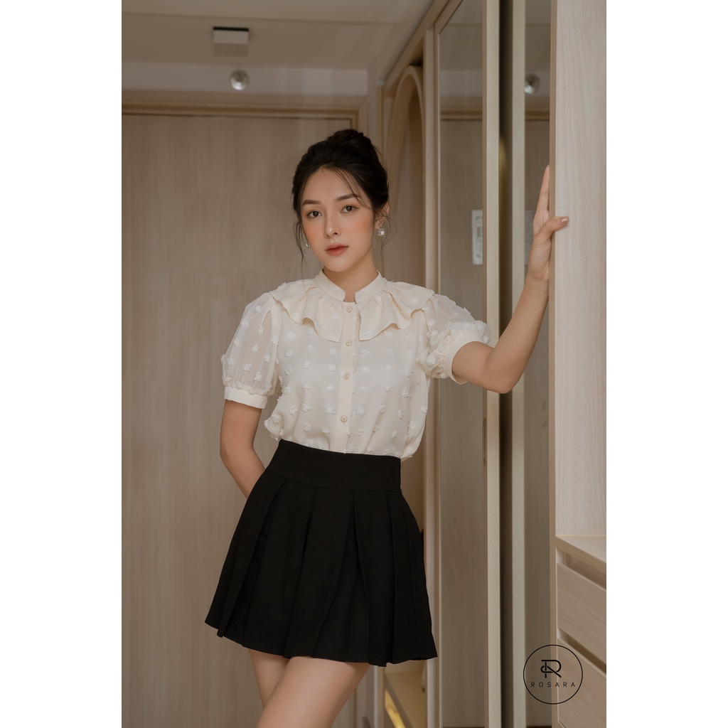ÁO SƠ MI THỜI TRANG NỮ PHỐI BÈO ROSARA G27