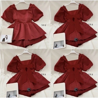 [Shop bigsize nữ 50kg-90kg] Set áo peplum cột nơ lưng