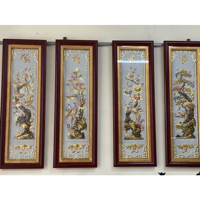 Bộ tranh tứ quý bằng đồng cao cấp