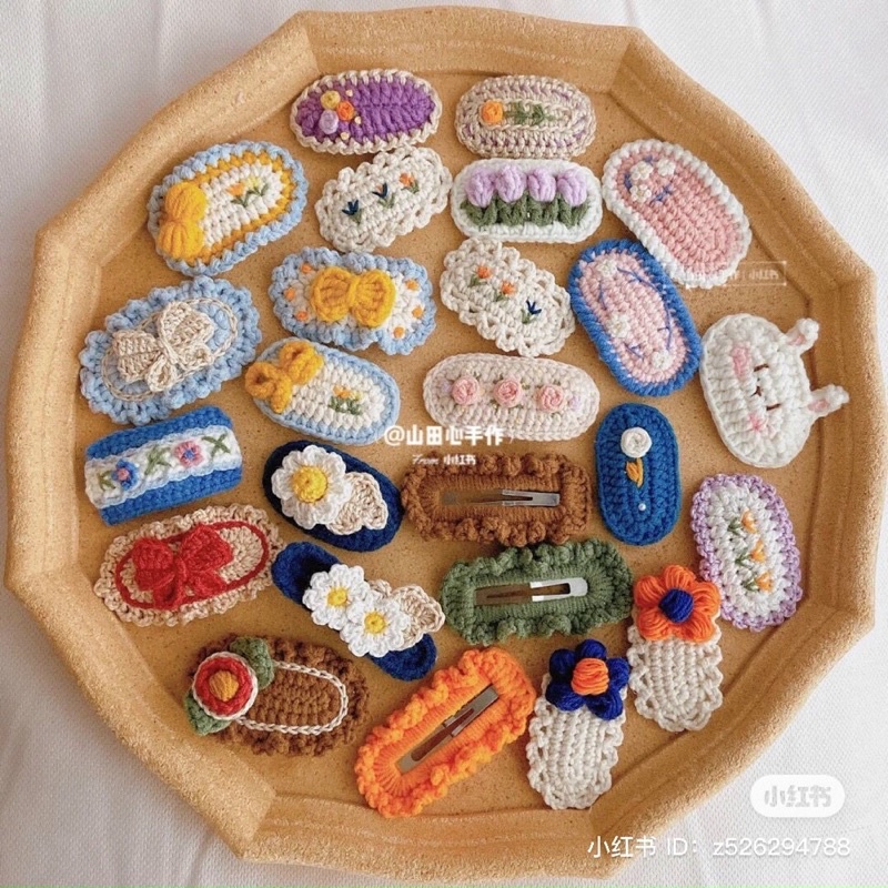 Kẹp tóc len handmade
