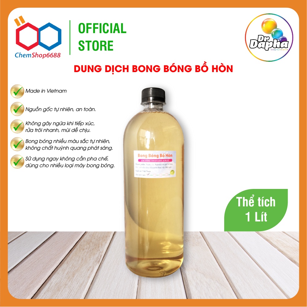 Chai 1Lít Dung dịch bong bóng xà phòng từ quả bồ hòn, MADE IN VN