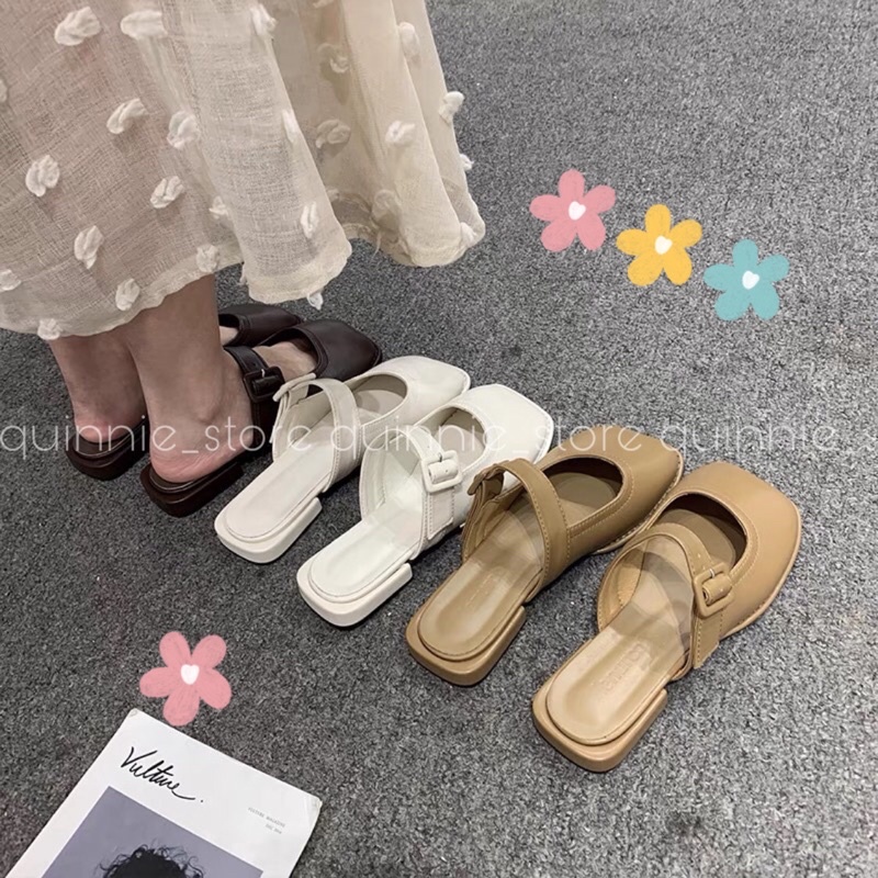 Giày Búp Bê Xinh Xắn Đế Bằng Style Ulzzang, Sục Nữ Hot Phong Cách Hàn Quốc