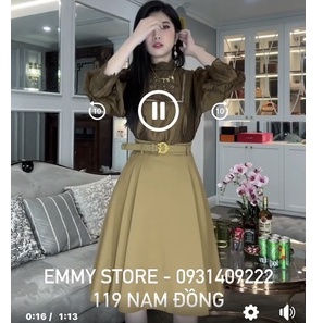 Chân váy xòe Quảng Châu cao cấp _ Chân váy công sở đai chữ G