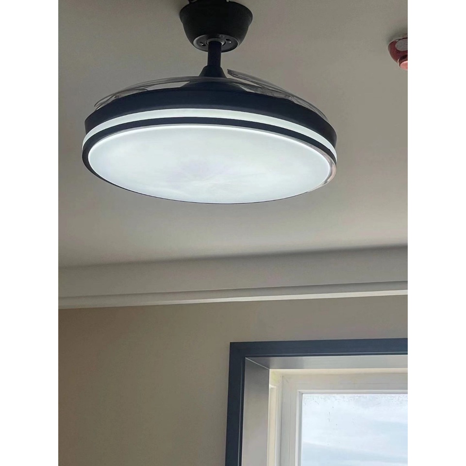 Đèn Quạt Trần Giấu Cánh Cụp Xòe Động cơ DC 6 cấp độ gió phong cách Hiện Đại JY-8016