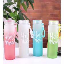 Bình Nước Detox 400 - 480ml Có Quai Xách Tiện Lợi Hello Master - Bình Nước Thủy Tinh