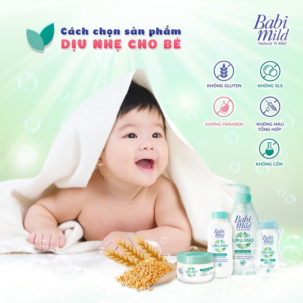 Sữa Tắm Gội Toàn Thân Hương Hoa Anh Đào, Hương Tự Nhiên Cho Bé Babi Mild White Sakura (850ml ,400ml ,200ml)