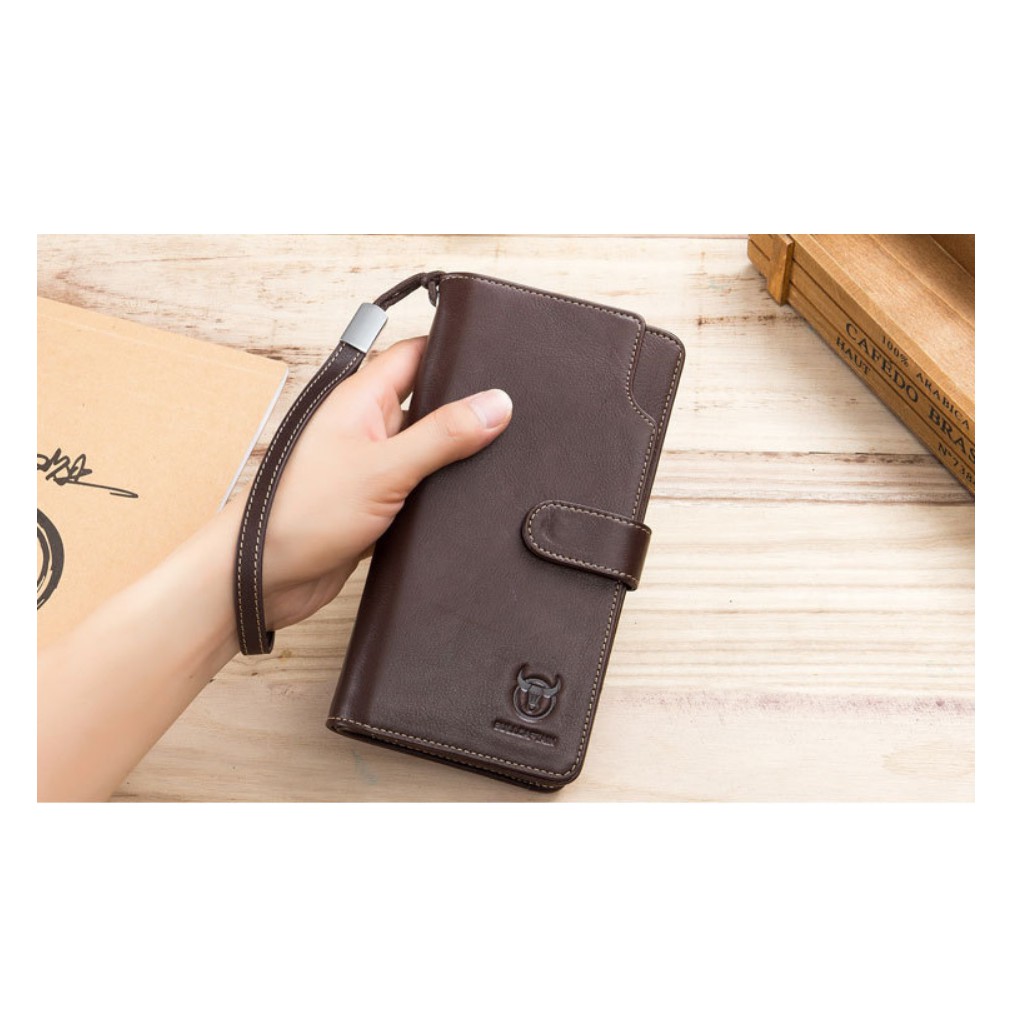 Ví nam ví cầm tay nam nữ 100% da bò thật cao cấp phong cách mới hiện đại