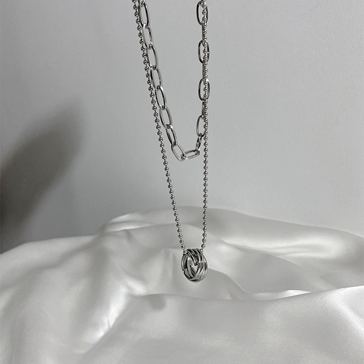 Vòng cổ hai lớp phong cách hip hop đơn giản thời trang