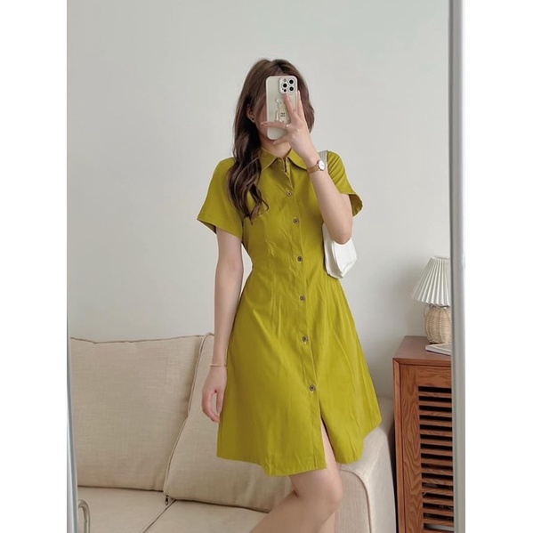 Đầm - Váy sơ mi kaki mỏng GERDRESS