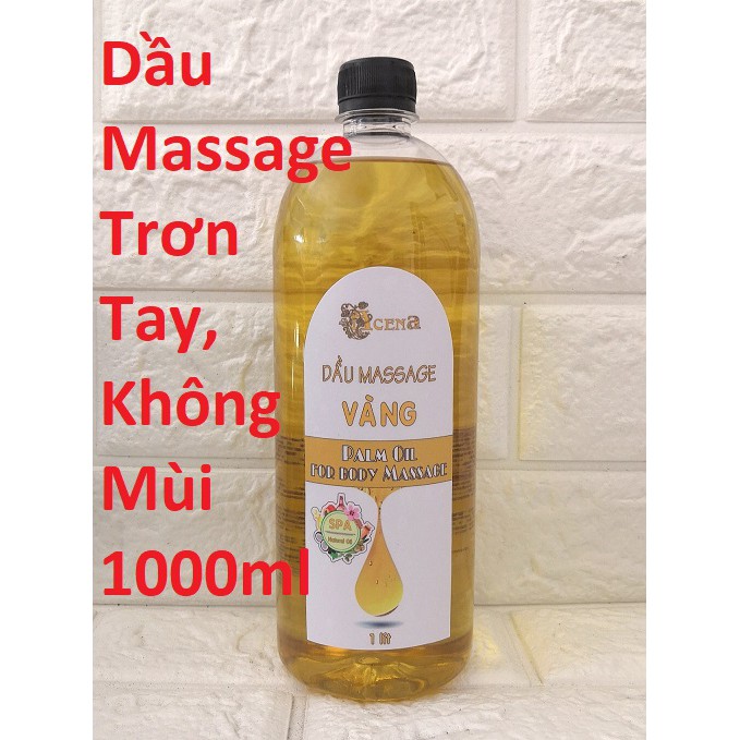Dầu Massage Toàn Thân Body Vàng Không Mùi, Trơn Tay ACENA 1000ml Chuyên Dùng Spa