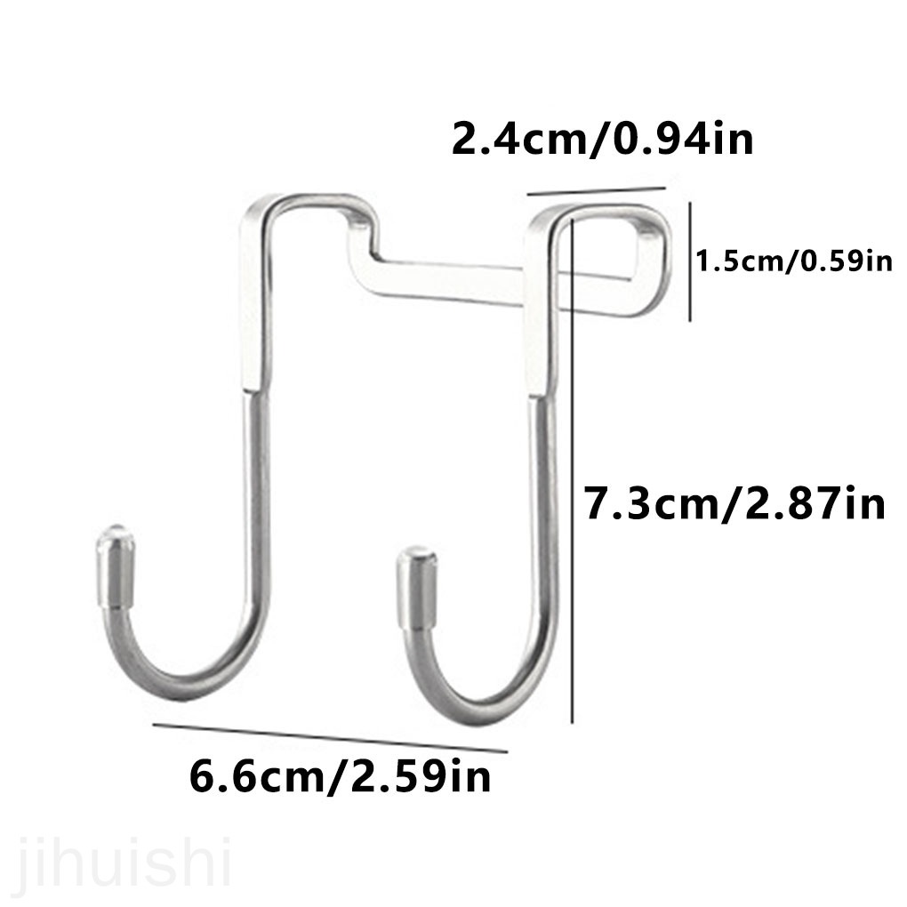 Móc Treo Áo Khoác Bằng Thép Không Gỉ 304 Hình Chữ S Gắn Sau Lưng Cửa Nhà Bếp / Phòng Tắm