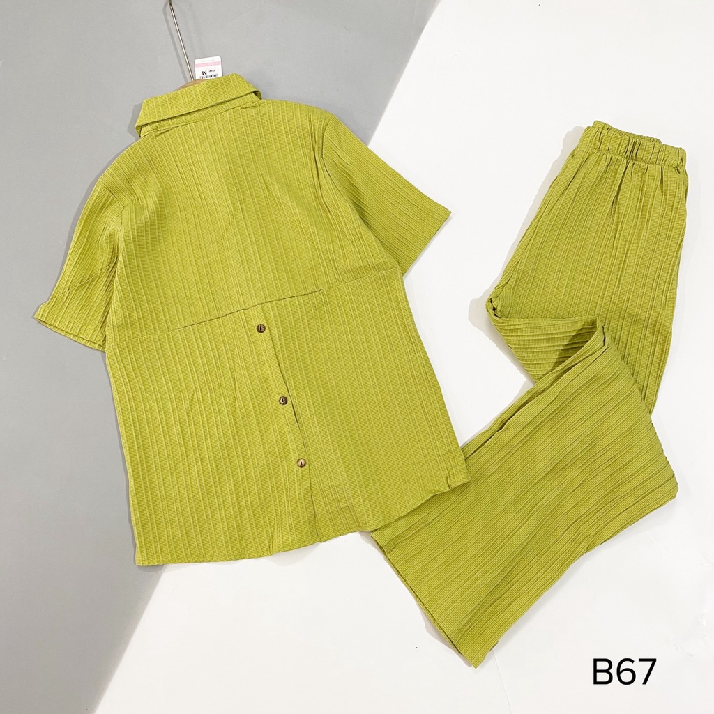 Bộ đũi gân kiểu mới 2022, tay ngắn quần dài