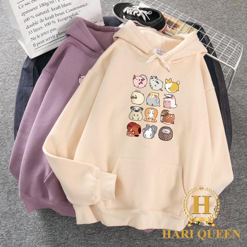 Áo hoodie nhiều con vật ngộ nghĩnh HARI1020