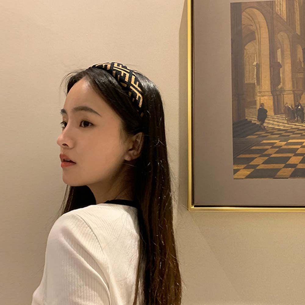 Băng Đô Cài Tóc Bản Rộng In Chữ WMES15H Phong Cách Cổ Điển Thời Trang Cho Nữ