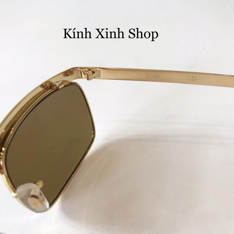 Kính Râm Nam Solec 14K Tròng Thuỷ Tinh Cao Cấp Fullbox Phụ Kiện