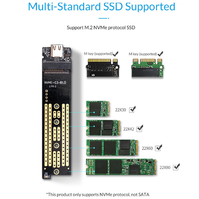 Ổ Cứng Ngoài Orico Nvme M.2 Ssd Usb3.1 Gen2 10gbps