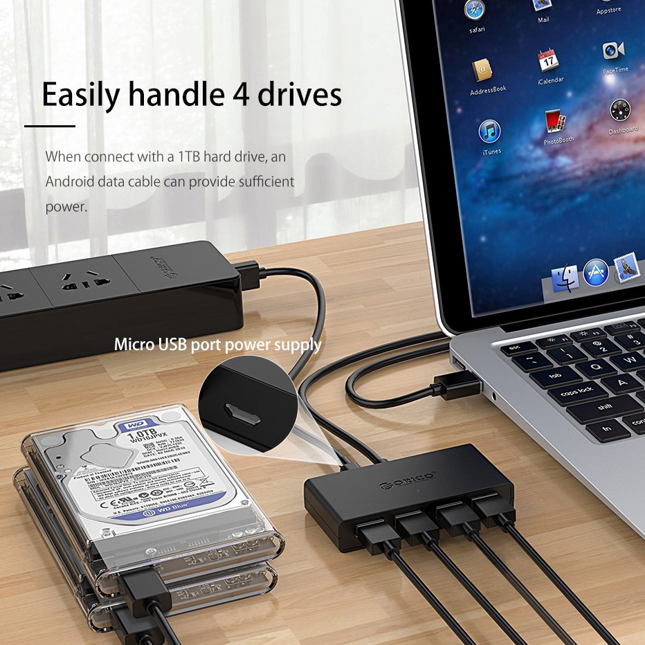 Bộ Hub ORICO G11-H4-U3 4 Cổng USB 3.0 Dài Cho laptop táo/Notebook/Pc