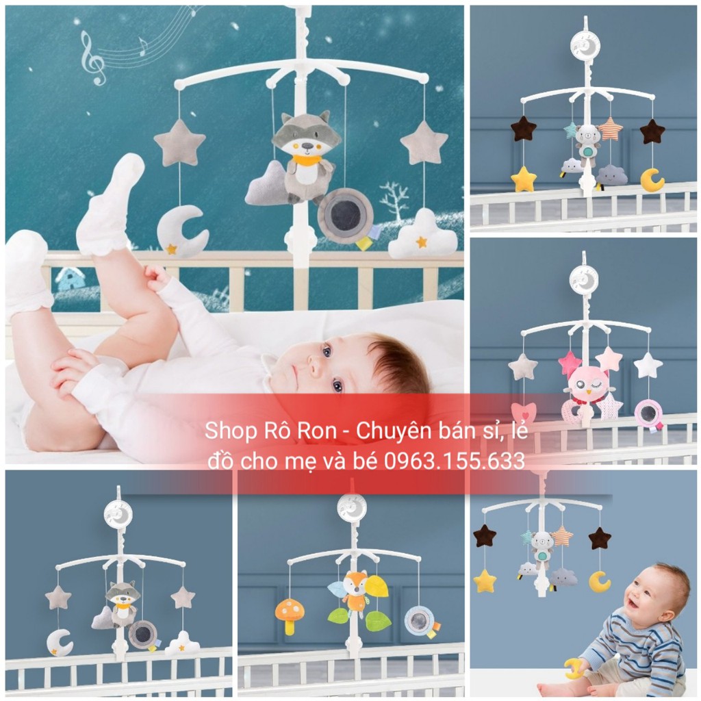 BỘ TREO NÔI CŨI TỰ XOAY, PHÁT NHẠC KONIG KIDS