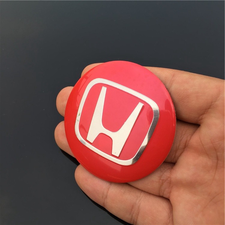 Set 4 Miếng Dán Logo Mugen 56.5mm Bằng Kim Loại Trang Trí Trục Bánh Xe Hơi Honda
