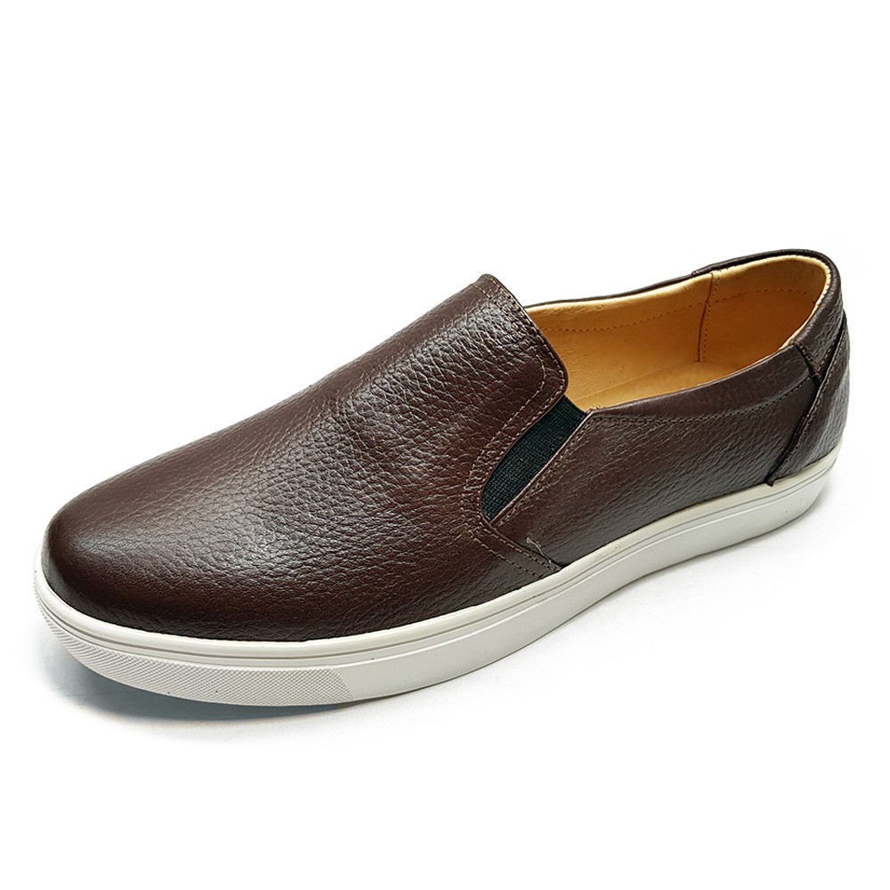 Giày Slip On Nam Da Bò Thật Nguyên Miếng Siêu Mềm VNXK SL13