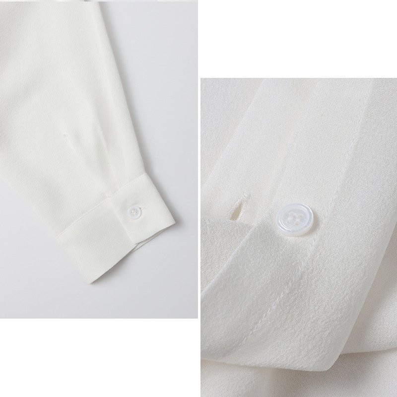 Áo sơ mi nữ dáng rộng dài tay túi giả , sơmi trơn basic Queenshop