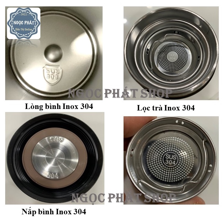 Bình giữ nhiệt Inox 304, tích hợp nhiệt kế và MÀN HÌNH OLED HIỂN THỊ NHIỆT ĐỘ 500ML