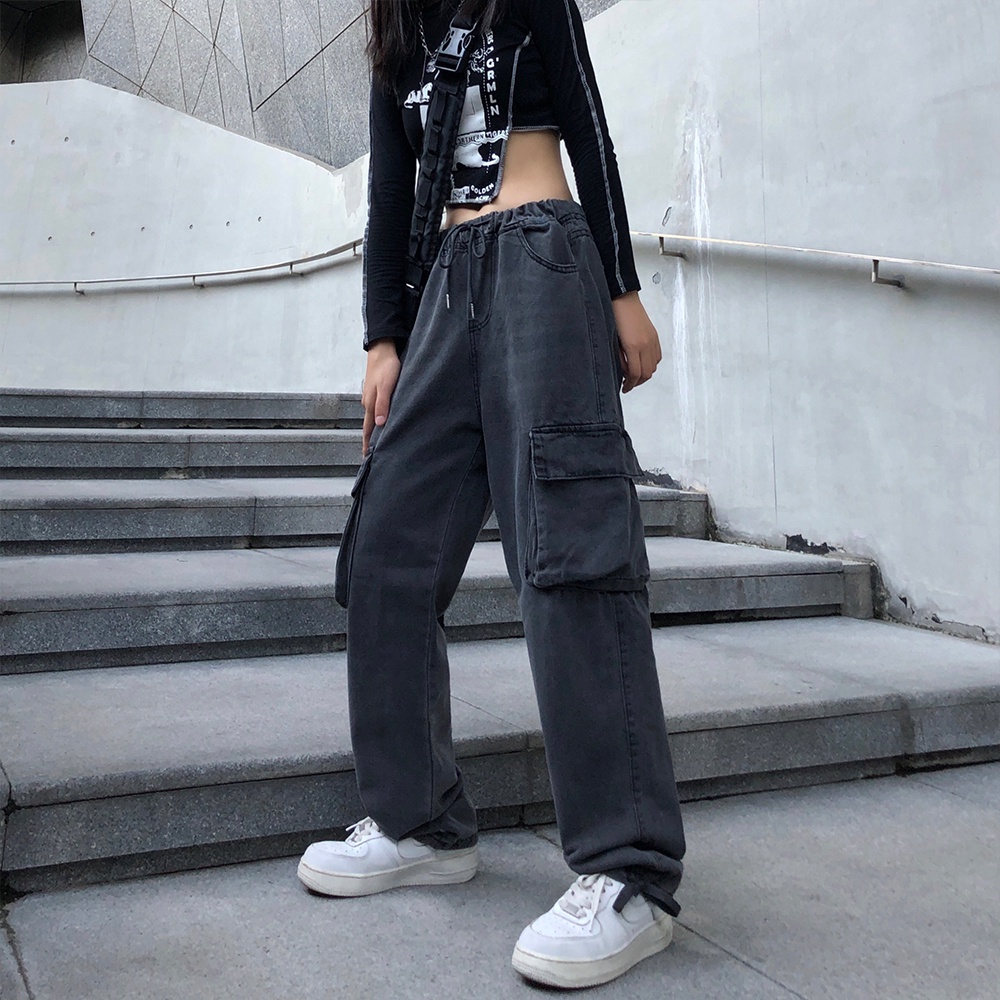 QUẦN JEAN XÁM TÚI HỘP HAI BÊN (J0692)